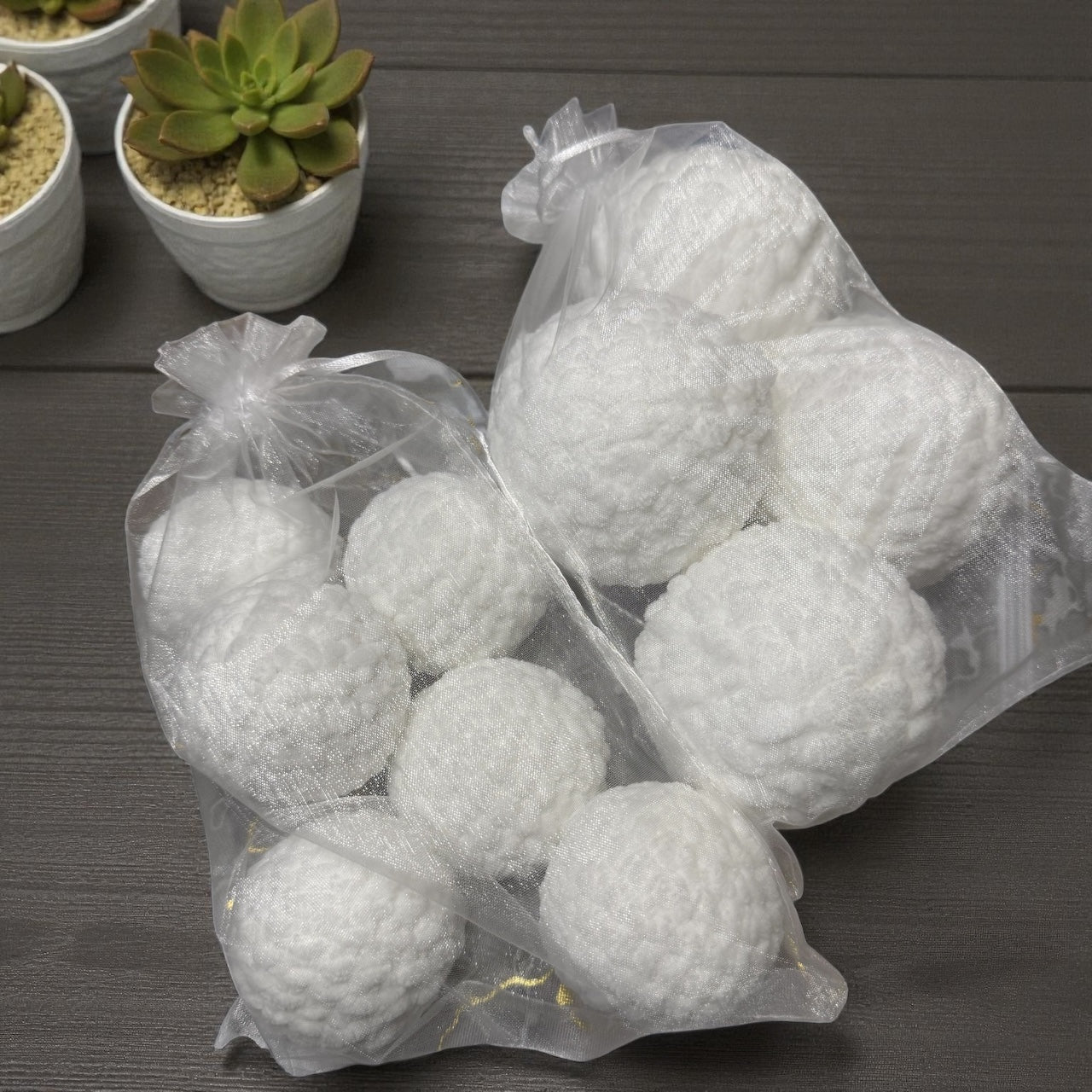 Handmade Crochet Snowballs